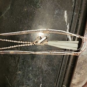 White House Black Market Green Leather Necklace,  NWT